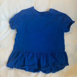Hanna Andersson blue peplum tee